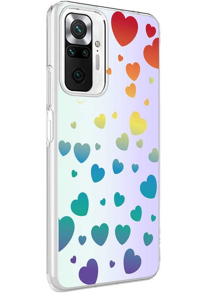 Xiaomi Redmi Note 10 Pro Kılıf Tuva M-Blue Desenli Kapak-Heart No3