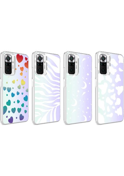 Xiaomi Redmi Note 10 Pro Kılıf Tuva M-Blue Desenli Kapak-Heart No3