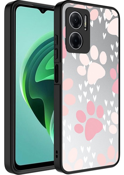 Xiaomi Redmi Note 11E Kılıf Aynalı Desenli Kamera Korumalı Parlak Tuva Mirror Kapak-Pati