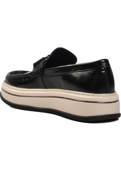 Siyah-Beyaz Deri Erkek Sneaker 152-21108 M fırsatları