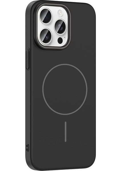 Apple iPhone 14 Pro Max Kılıf Magsafe Şarj Özellikli Tuva Ruby Silikon Kapak - Gri
