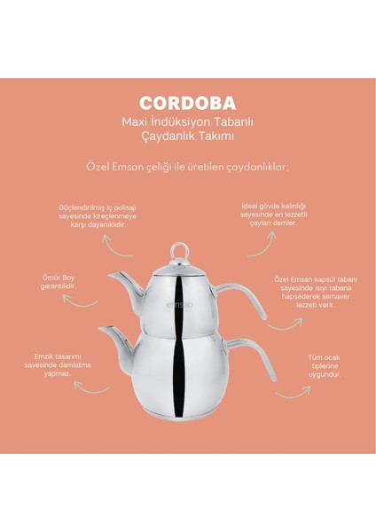 Cordoba Maxi Çaydanlık Takımı 1.1 - 2.1 lt
