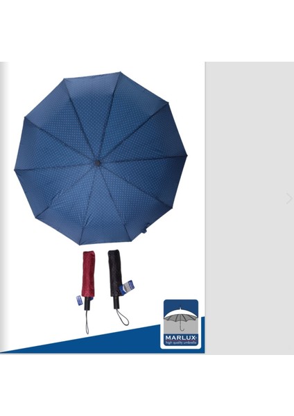 Ponchi Tam Otomatik Açma Kapama 10 Tel Fiber Kısa Rüzgar Korumalı Lacivert Ponchi Kumaş 1 Adet