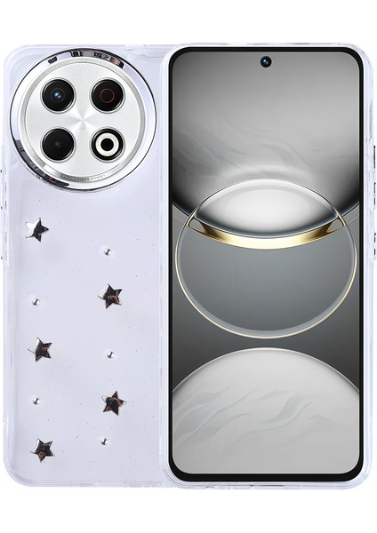 Tecno Spark 30 Pro Kılıf Airbag Tasarımlı Simli Şeffaf Tuva Kutup Kapak - Fiyonk