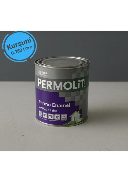 Enamel Sentetik Yağlı Boya Kurşuni 0.75 Litre