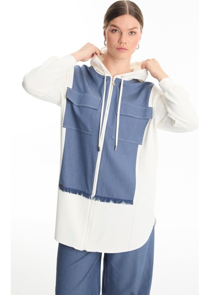 Kapüşonlu Fermuarlı Denim Ikili Takım TK-1520 fırsatları