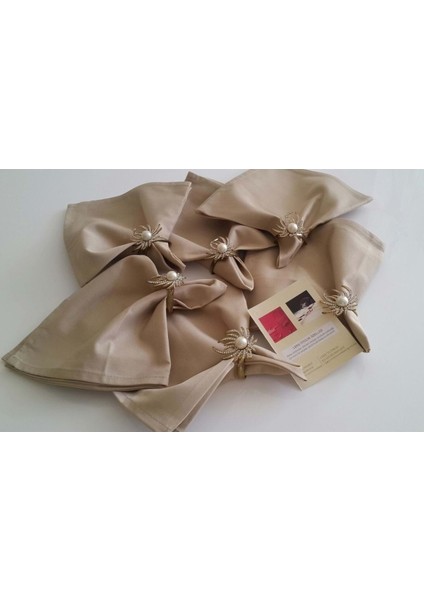 Kahverengi Sütlü Kahve Mutfak Peçetesi 40x40 cm, 6'lı, şık ve kullanışlı ev aksesuarı