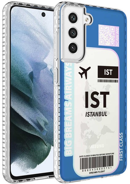 Samsung Galaxy S21 Fe Kılıf Airbag Kenarlı Renkli Desenli Silikon Uzrm Elegans Kapak-No4