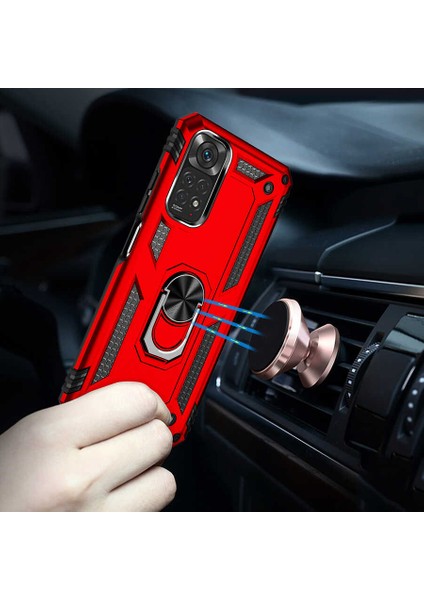 Xiaomi Redmi Note 11 Global Kılıf Tuva Kapak-Kırmızı