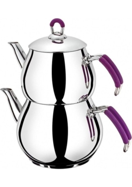 Mor renkli, şık ve kullanışlı küçük paslanmaz çaydanlık, 3,3 L kapasite fiyatları