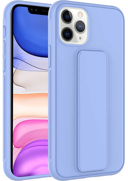 Apple iPhone 11 Pro Max Uyumlu Tuva Qstand Kapak-Lila