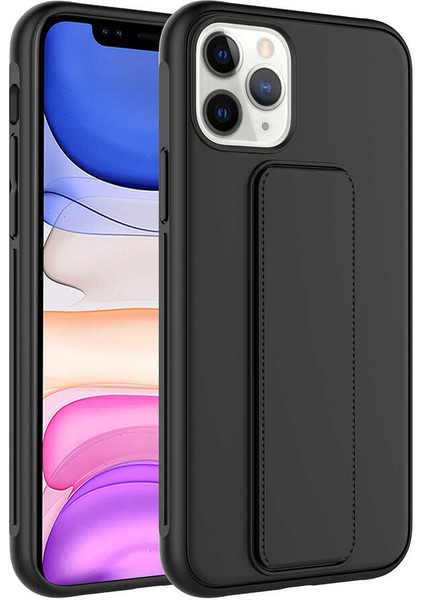 Apple iPhone 11 Pro Max Uyumlu Tuva Qstand Kapak-Lila