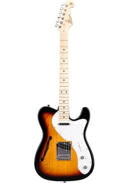 Stl/ash/3ts Semi Hollow Body Telecaster Elektro Gitar (Sunburst)
