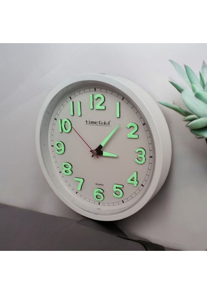 Fosforlu 3D Kabartma Rakam Mini Küçük Saat Duvar Saati Çap 22 cm Beyaz fiyatları