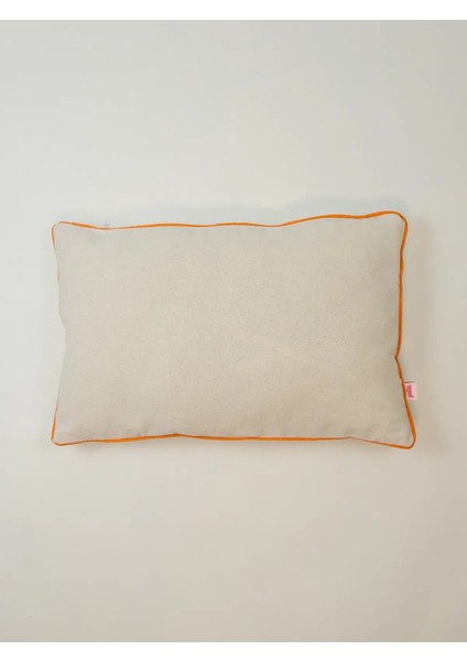 MINIMAL EDGE - Şerit Biye Fitilli Dikdörtgen Kırlent Kılıfı - Turuncu