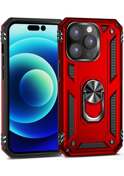 Apple iPhone 14 Pro Max Kılıf Tuva Kapak-Kırmızı