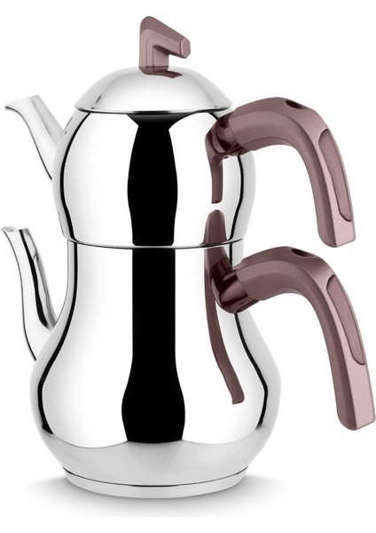 Paslanmaz Çelik Çaydanlık ve Suluk, Soft Kulp, Rosegold, 0,50-1,10 Lt modelleri