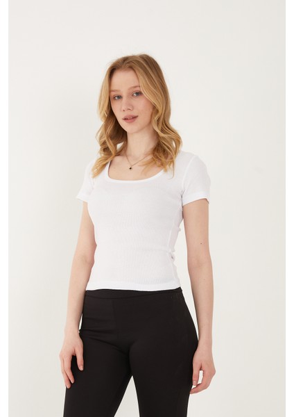 Kadın 2'li Adet Kısa Kollu Fitilli U Yaka Pamuklu Örme Kaşkorse T-Shirt Bluz modelleri