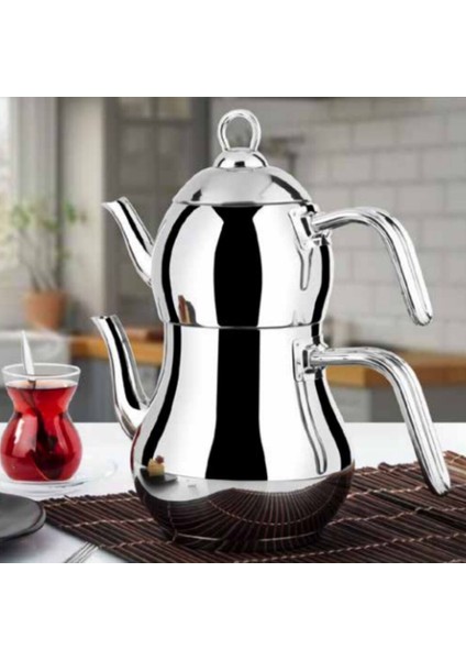 Güçlü Çelik Çaydanlık 2L XXL Gri, Dayanıklı ve Şık Tasarım