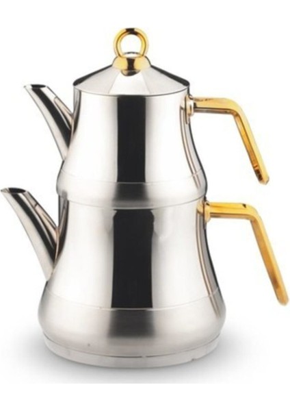 Paslanmaz Çelik Çaydanlık, Gümüş Gri, Dayanıklı ve Şık Tasarım