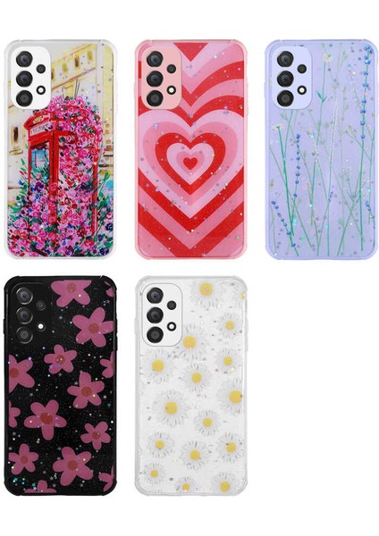 Samsung Galaxy A33 5g Kılıf Simli Desenli Kamera Korumalı Parlak Tuva Popy Kapak-Papatya fiyatları