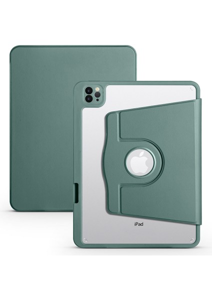 Apple iPad Air 11 2025 M3 Kılıf Termik Kalem Bölmeli Dönebilen Standlı Kılıf - Lavendery Gray