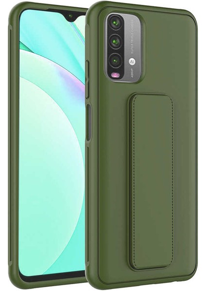Xiaomi Poco M5S Kılıf Uzrm Qstand Kapak-Koyu Yeşil
