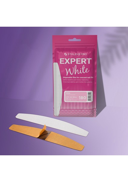 Manikür Metal Taban Yarımay Yedek Zımpara Ince 180 Grit 50LI DFE-42-180W