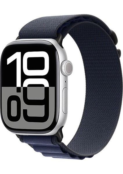 Watch 10 46MM Uyumlu Zore Krd-74 Hasır Kordon-Siyah-Mavi