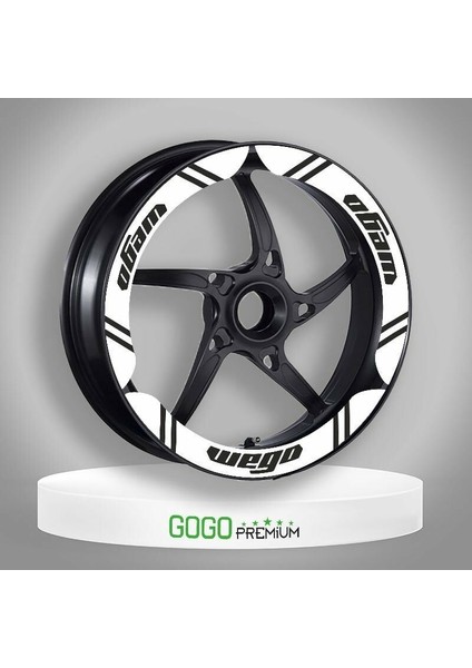 Tvs Wego 110 2012 - 2022 Uyumlu Beyaz Geniş 1 Set Jant Şeridi