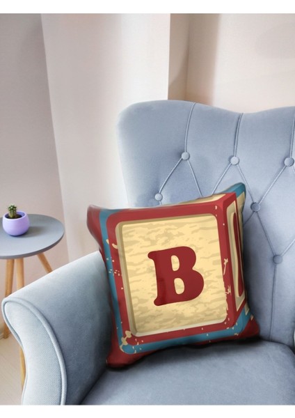 Harfli Kırlent Yastık Kılıfı 45X45 B Harfi fiyatları