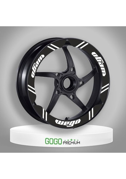 Tvs Wego 110 2012 - 2022 Uyumlu Siyah Geniş 1 Set Jant Şeridi