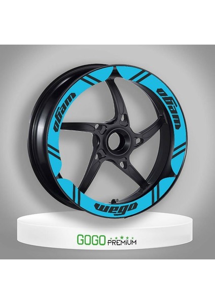Tvs Wego 110 2012 - 2022 Uyumlu Mavi Geniş 1 Set Jant Şeridi