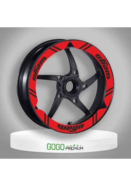 Tvs Wego 110 2012 - 2022 Uyumlu Kırmızı Geniş 1 Set Jant Şeridi