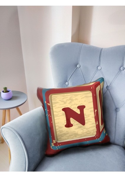 Harfli Kırlent Yastık Kılıfı 45X45 N Harfi fiyatları