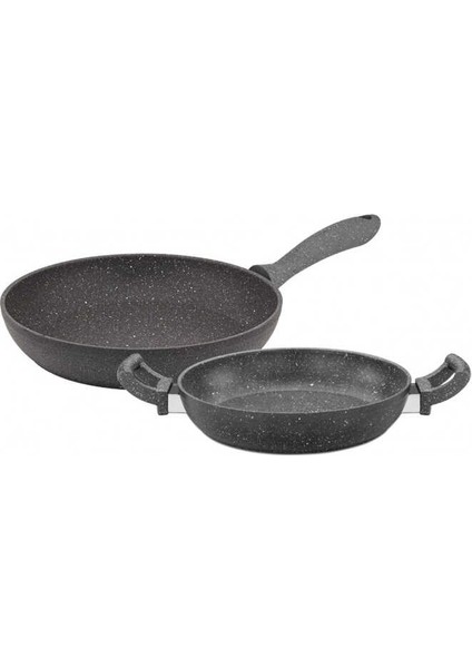 Granit 2li Tava ve Sahan Seti 28/20 cm Gri (8695835420561)