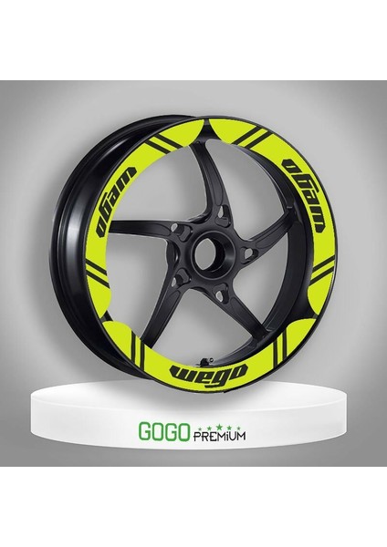 Tvs Wego 110 2012 - 2022 Uyumlu Flo Sarı Geniş 1 Set Jant Şeridi