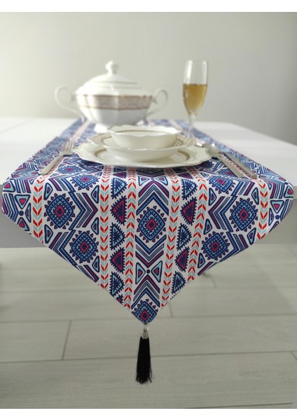 Çift Taraflı Runner Püsküllü Leke Tutmaz Kumaş Antika & Modern modelleri