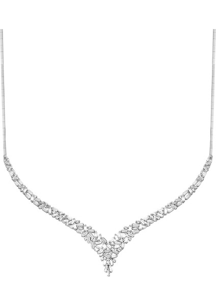 Minik Bagetler Beyaz Altın 14 Ayar Gerdanlık Kolye