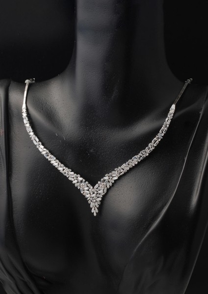 Minik Bagetler Beyaz Altın 14 Ayar Gerdanlık Kolye modelleri