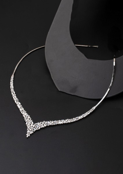 Minik Bagetler Beyaz Altın 14 Ayar Gerdanlık Kolye fırsatları