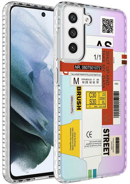 Samsung Galaxy S21 Fe Kılıf Airbag Kenarlı Renkli Desenli Silikon Uzrm Elegans Kapak-No2