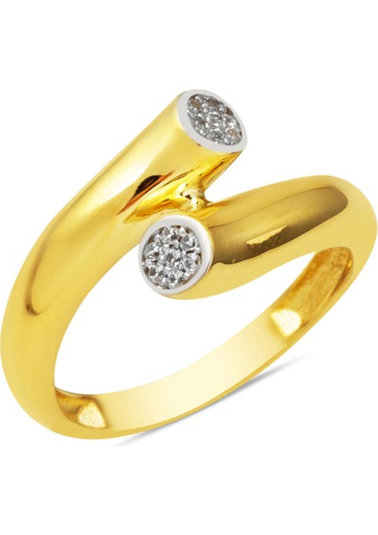 Kıvrımlı Tasarım 14 Ayar Altın Yüzük