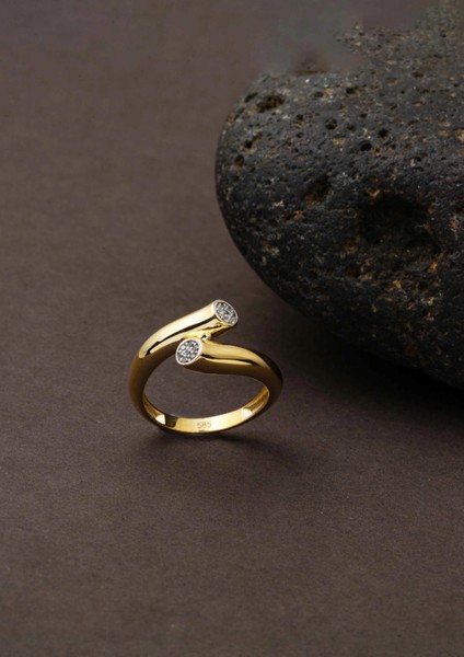 Kıvrımlı Tasarım 14 Ayar Altın Yüzük fırsatları