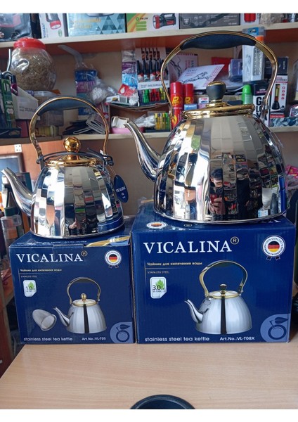 Paslanmaz Çelik Gri Çaydanlık 3,1 L, Dayanıklı ve Şık Tasarım fiyatları