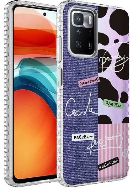 Xiaomi Redmi 10 Kılıf Airbag Kenarlı Renkli Desenli Silikon Uzrm Elegans Kapak-No8