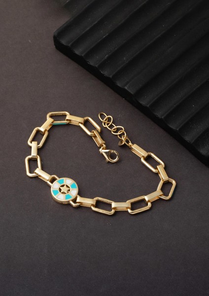 Italyan Yıldız Mineli 14 Ayar Altın Bileklik modelleri