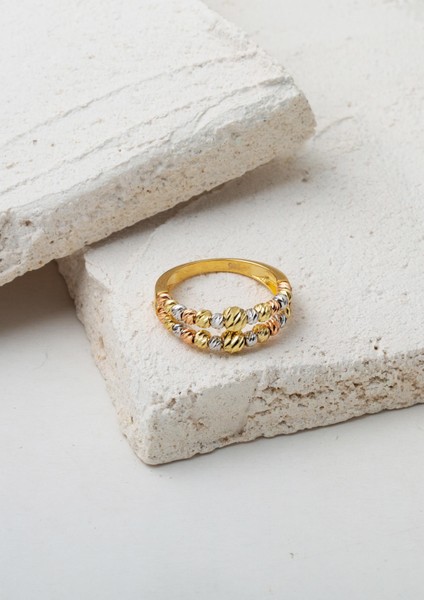 Çift Sıra Dorikalı Italyan 14 Ayar Yüzük Altın fırsatları