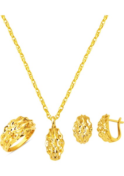 Meltem Üçlü Spor Altın Takı Seti 14 Ayar