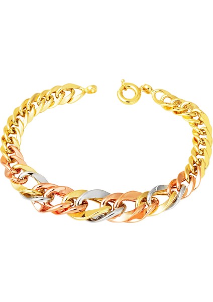 Süzme Halkalı Hallow 14 Ayar Altın Bileklik